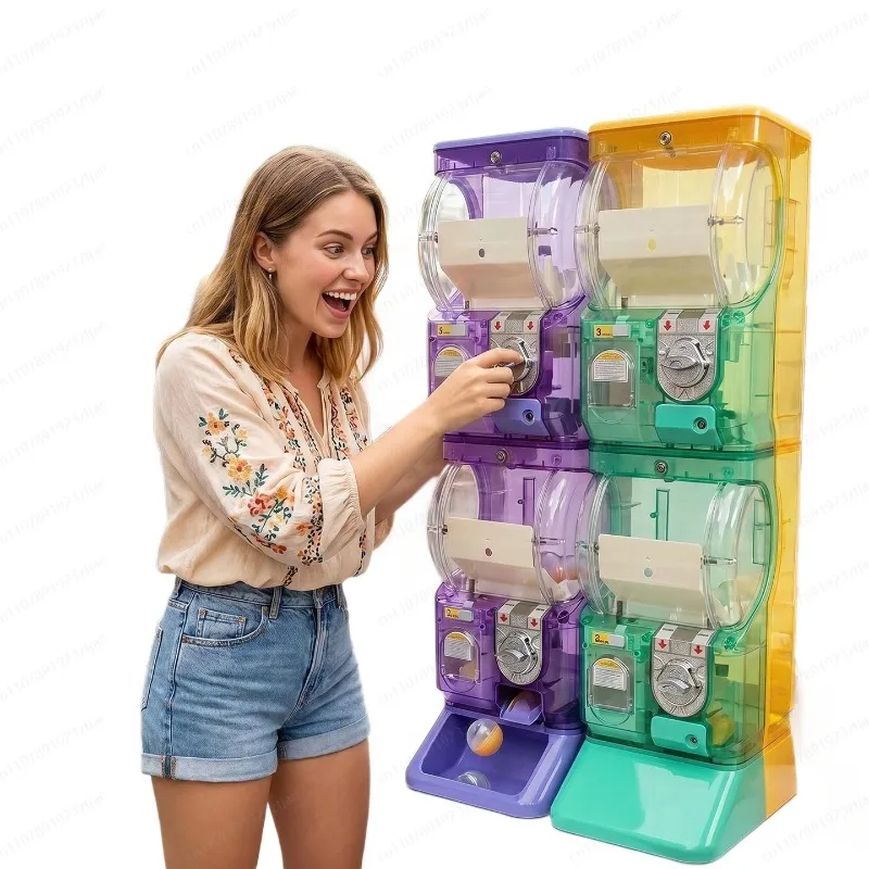 Arcade Vending & Laundry Revenue - Máquina Gashapon Transparente Branca de Dois