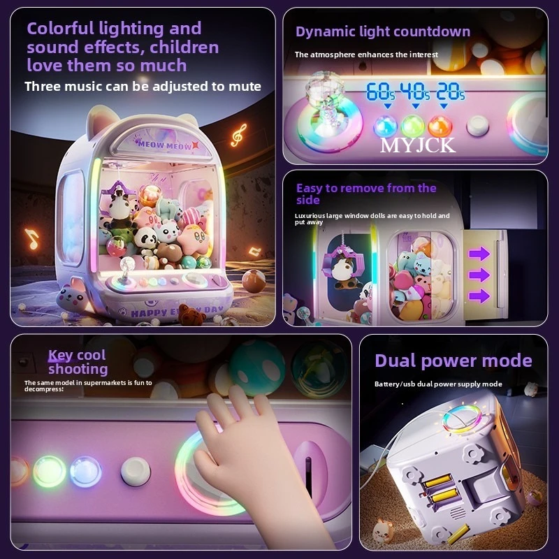 Diy roxo máquina de boneca aut - Claw Crane Machine avaliação e preço